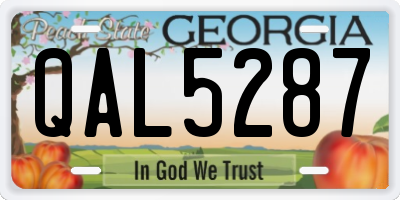 GA license plate QAL5287