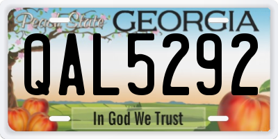 GA license plate QAL5292