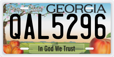 GA license plate QAL5296