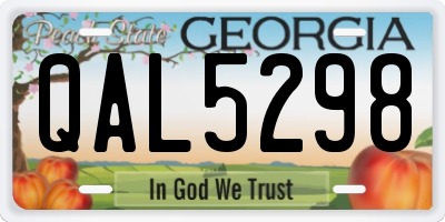 GA license plate QAL5298