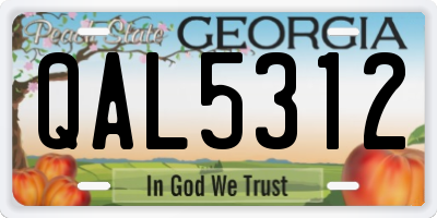 GA license plate QAL5312