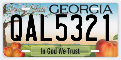 GA license plate QAL5321
