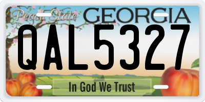 GA license plate QAL5327