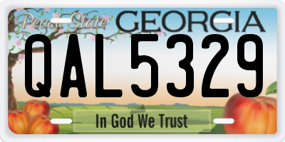GA license plate QAL5329