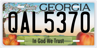 GA license plate QAL5370