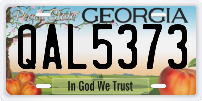 GA license plate QAL5373