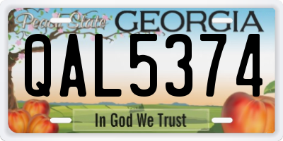 GA license plate QAL5374