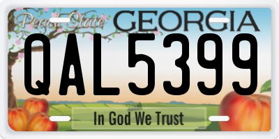 GA license plate QAL5399