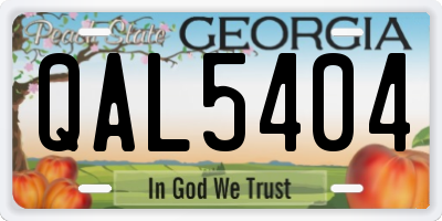 GA license plate QAL5404