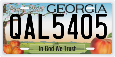 GA license plate QAL5405