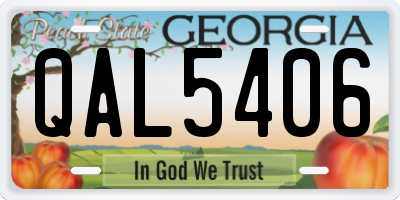 GA license plate QAL5406