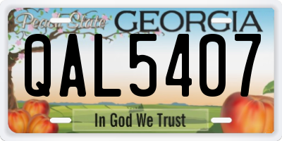 GA license plate QAL5407