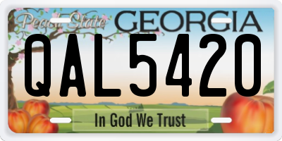 GA license plate QAL5420