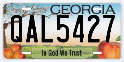 GA license plate QAL5427