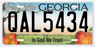 GA license plate QAL5434