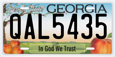 GA license plate QAL5435