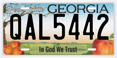 GA license plate QAL5442