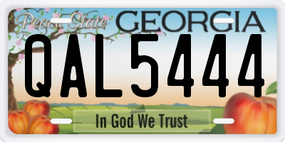 GA license plate QAL5444