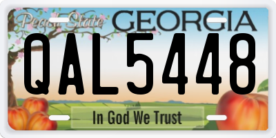 GA license plate QAL5448