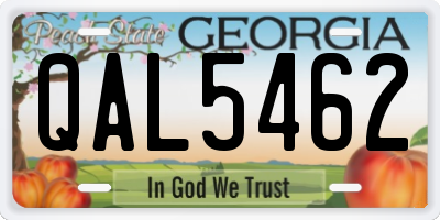 GA license plate QAL5462