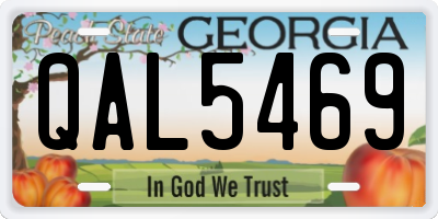 GA license plate QAL5469