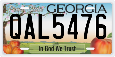 GA license plate QAL5476