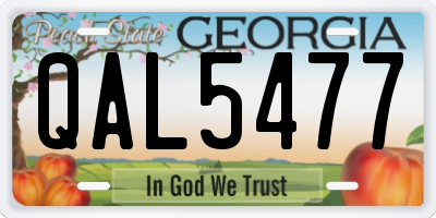 GA license plate QAL5477