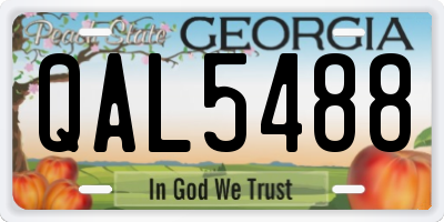 GA license plate QAL5488