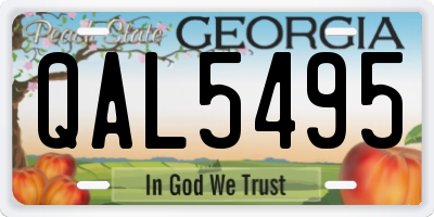 GA license plate QAL5495