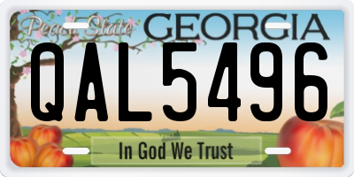 GA license plate QAL5496