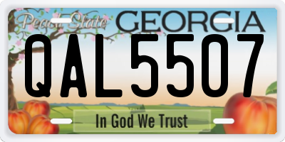 GA license plate QAL5507