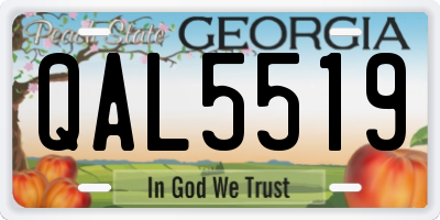 GA license plate QAL5519