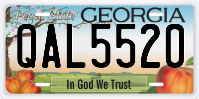 GA license plate QAL5520