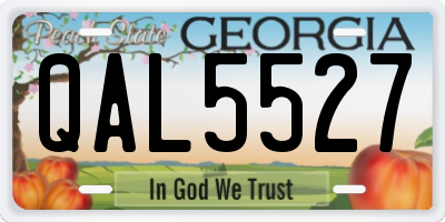 GA license plate QAL5527