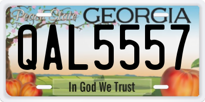 GA license plate QAL5557