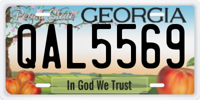 GA license plate QAL5569