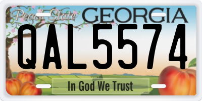 GA license plate QAL5574