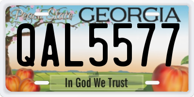 GA license plate QAL5577