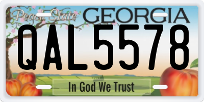 GA license plate QAL5578