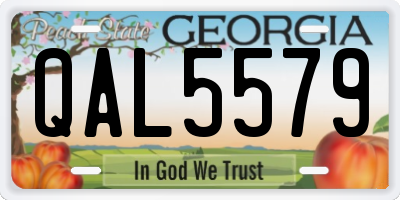 GA license plate QAL5579