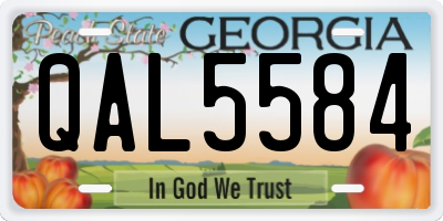 GA license plate QAL5584