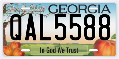 GA license plate QAL5588