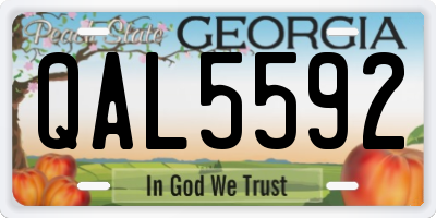 GA license plate QAL5592