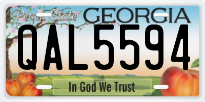 GA license plate QAL5594