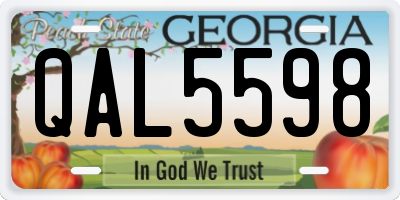 GA license plate QAL5598