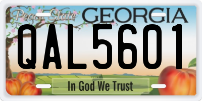 GA license plate QAL5601