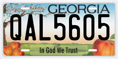 GA license plate QAL5605