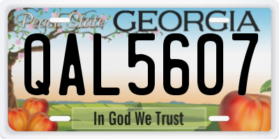 GA license plate QAL5607