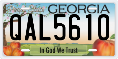 GA license plate QAL5610