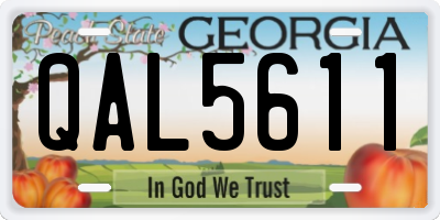 GA license plate QAL5611